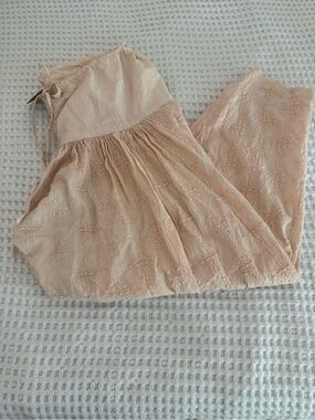Light Blush Embroidered Bloomer Harem Pants adjustable waist